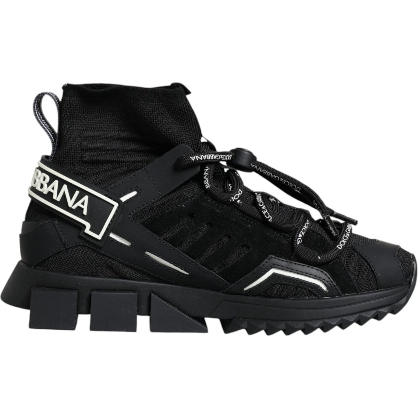 Dolce & Gabbana Black Sorrento Socks Logo Sneakers Shoes Dolce & Gabbana Black