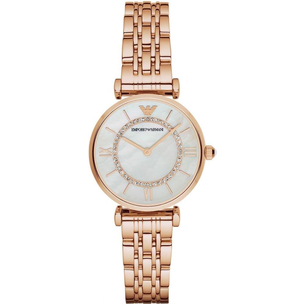 Armani Rose Gold Steel Watch Armani Light Gray