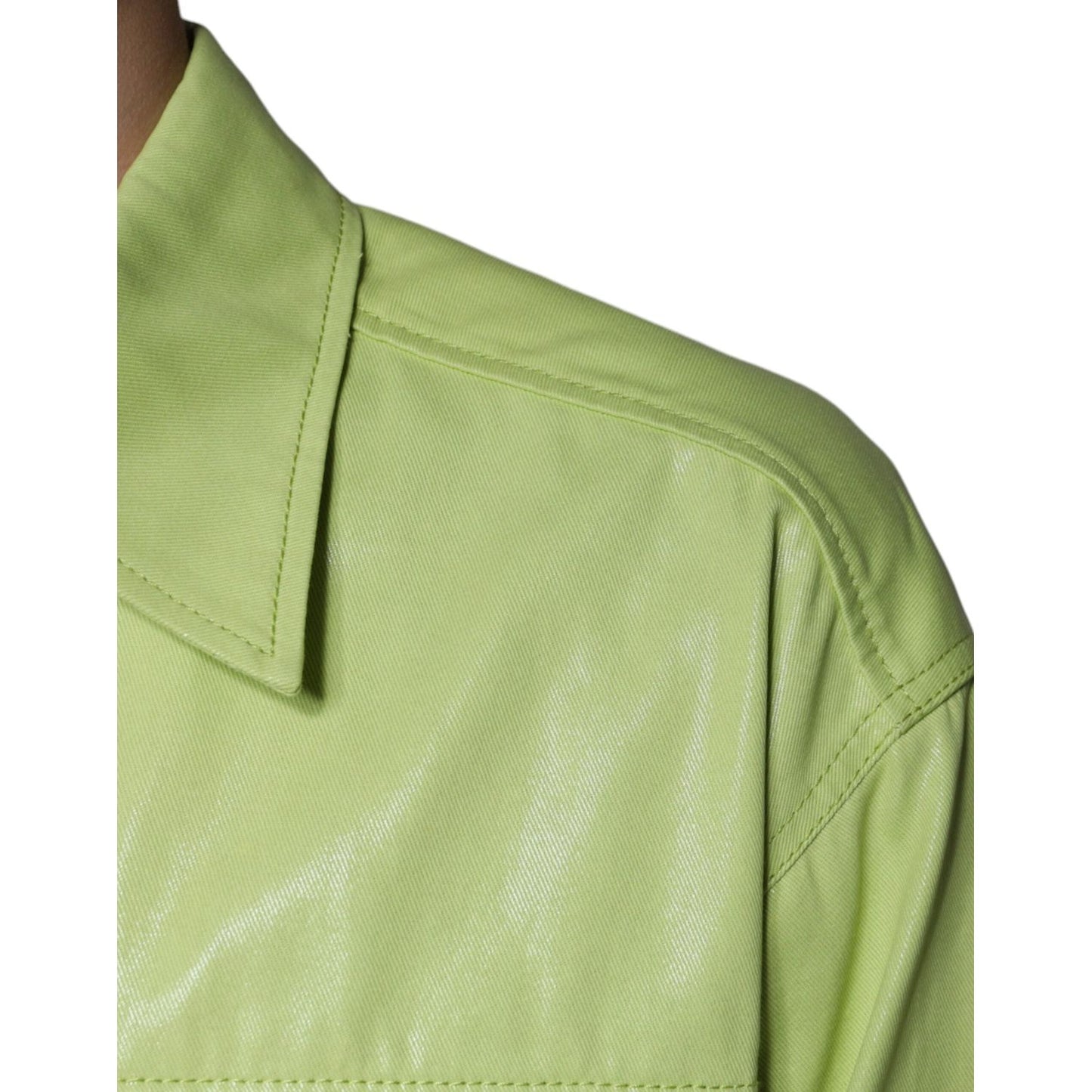 Dolce & Gabbana Green Cotton Collared Men Button Down Shirt Dolce & Gabbana Dark Khaki
