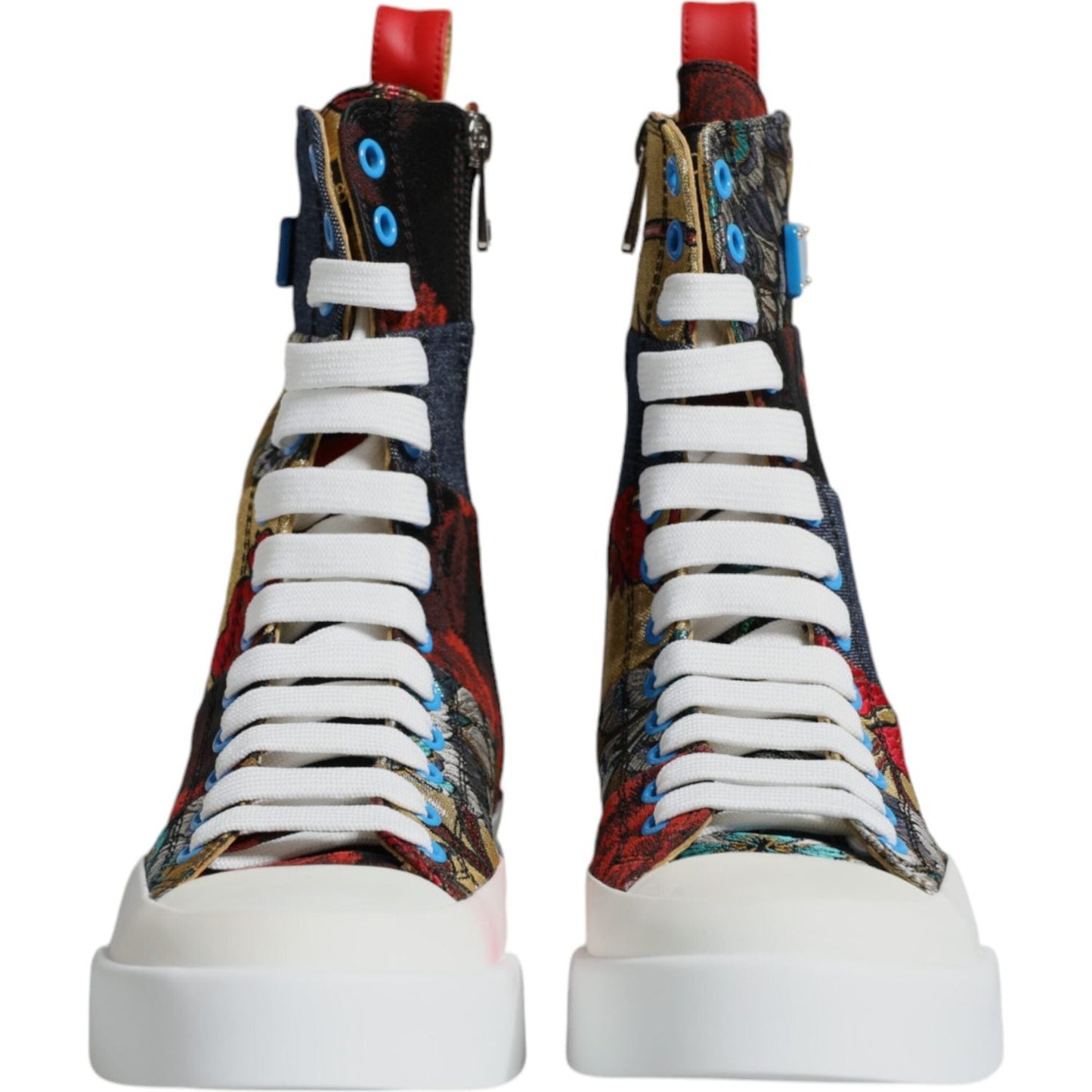 Dolce & Gabbana Multicolor Patchwork High Top Sneakers Shoes Dolce & Gabbana Dark Slate Gray