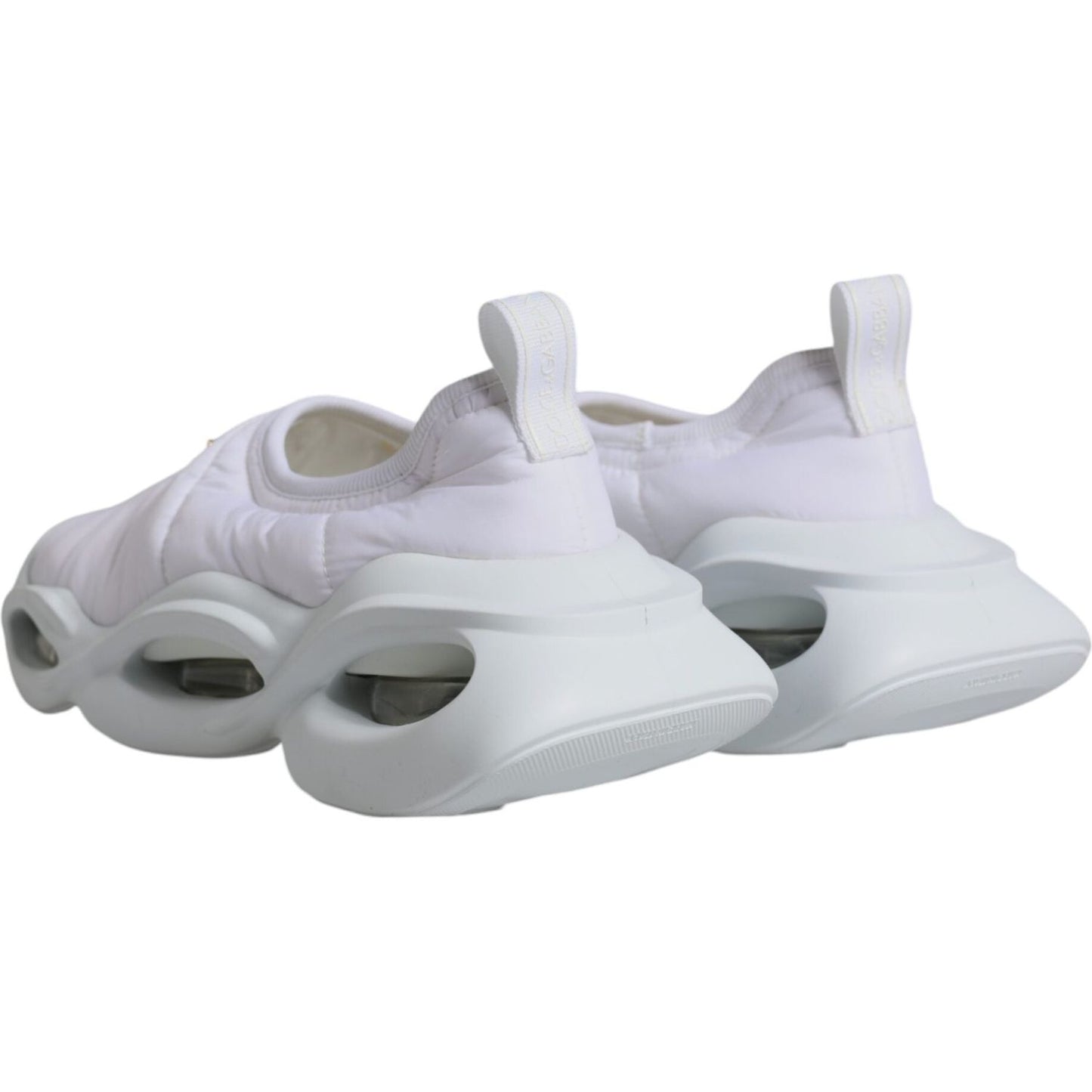 Dolce & Gabbana White Padded Fabric Low Top Sneakers Shoes Dolce & Gabbana Gray
