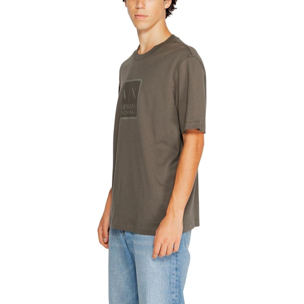 Armani Exchange Green Cotton T-Shirt Armani Exchange Dim Gray