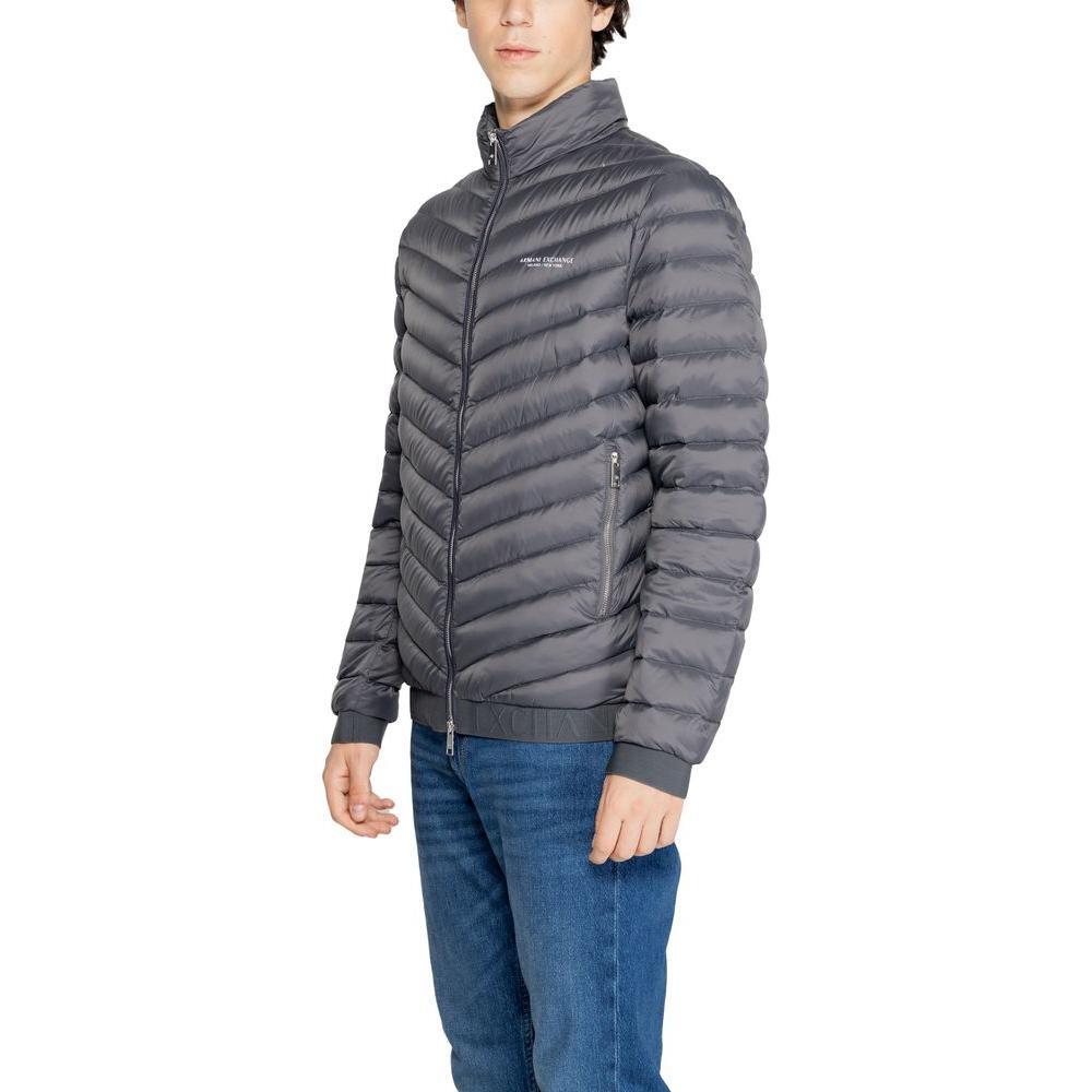 Armani Exchange Gray Polyester Jackets & Coat