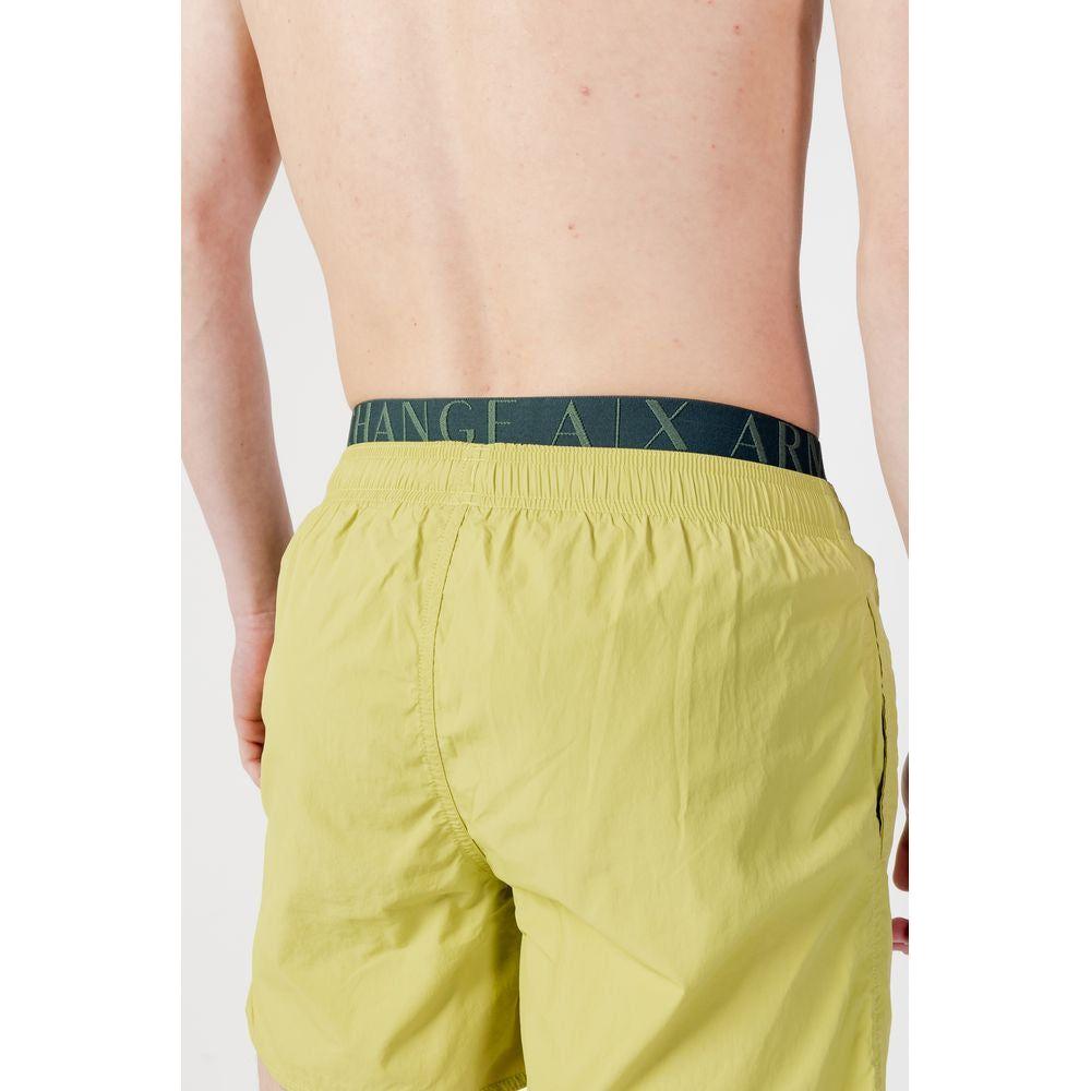 Armani Exchange Green Polyester Swimwear Armani Exchange Tan
