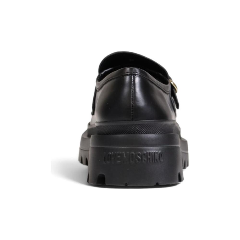 Love Moschino Black Polyethylene Flat Shoe Love Moschino Dark Slate Gray