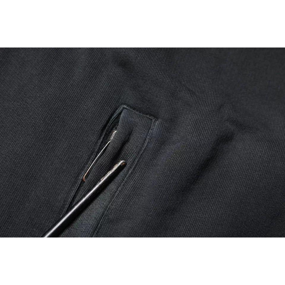 Dolce & Gabbana Black Logo Plaque Hooded Full Zip Sweater Dolce & Gabbana Dark Slate Gray