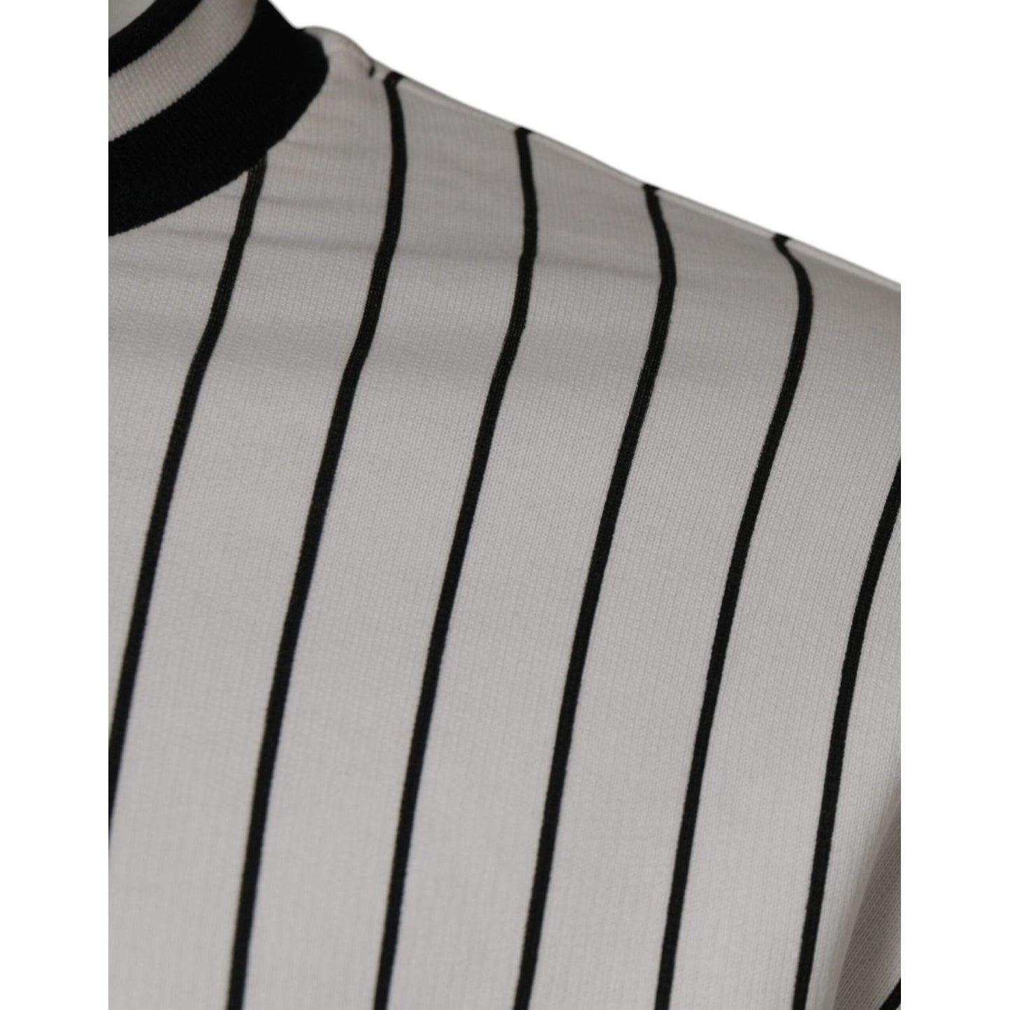 Dolce & Gabbana Black White Stripes Logo Sweatshirt Sweater Dolce & Gabbana Dark Gray