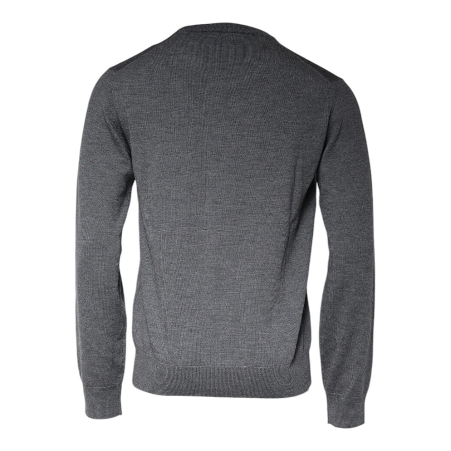 Dolce & Gabbana Dark Gray Wool Crew Neck Pullover Sweater