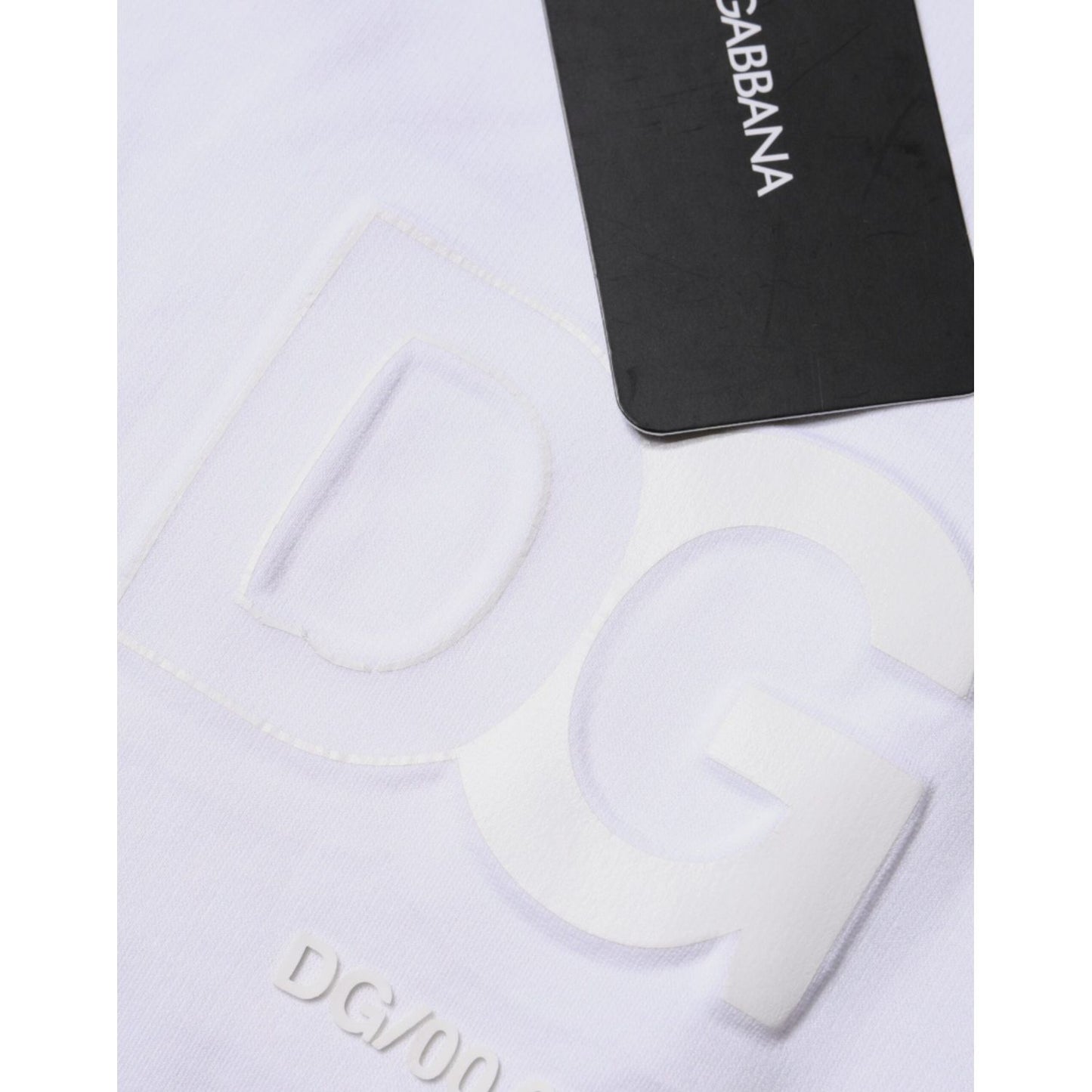 Dolce & Gabbana White Embossed Logo Crew Neck T-shirt Dolce & Gabbana Lavender
