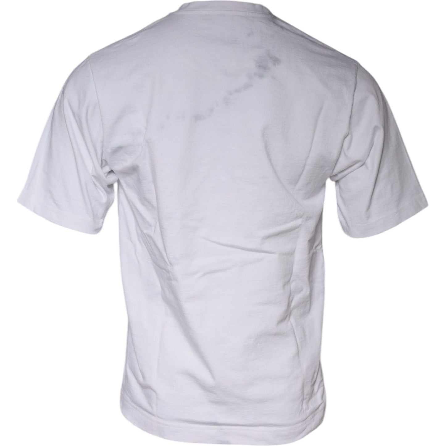 Dolce & Gabbana White Logo Print Cotton Crew Neck T-shirt Dolce & Gabbana Light Gray