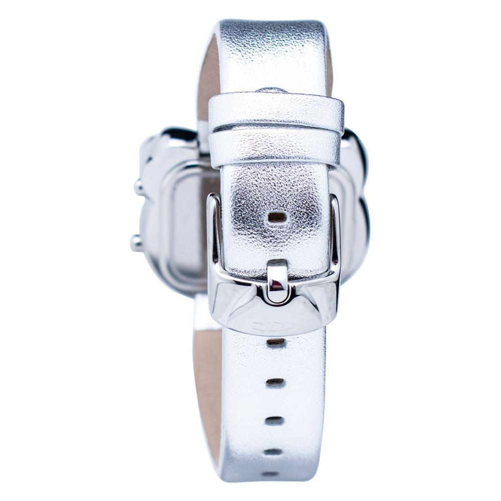 Chronotech Silver Leather Watch