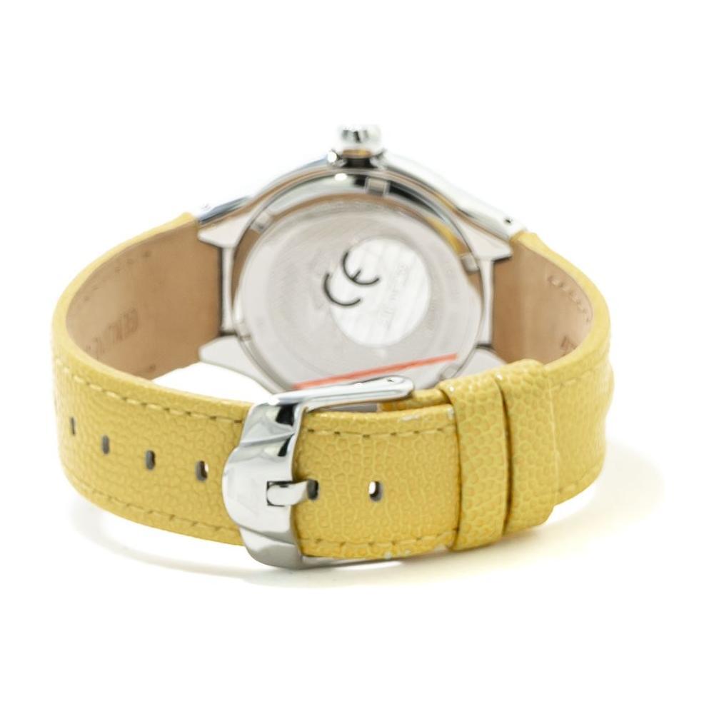 Chronotech Yellow Leather Dress Watch