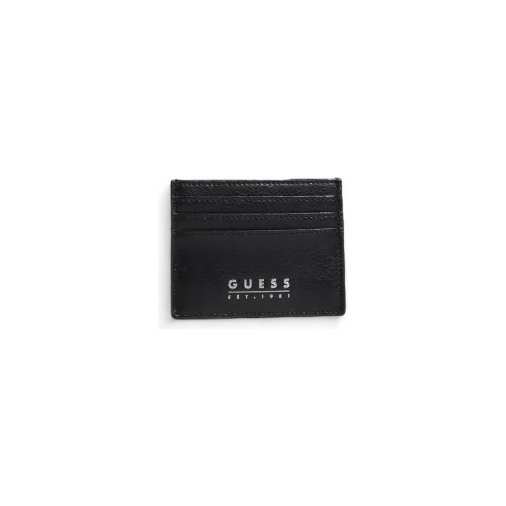 Guess Black Leather Wallet Guess Dark Slate Gray