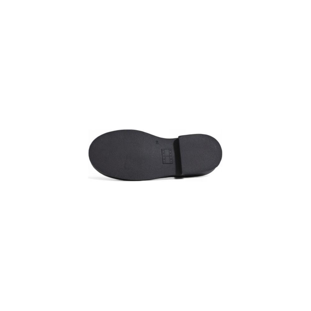 Tommy Hilfiger Black Leather Flat Shoe Tommy Hilfiger Dark Slate Gray