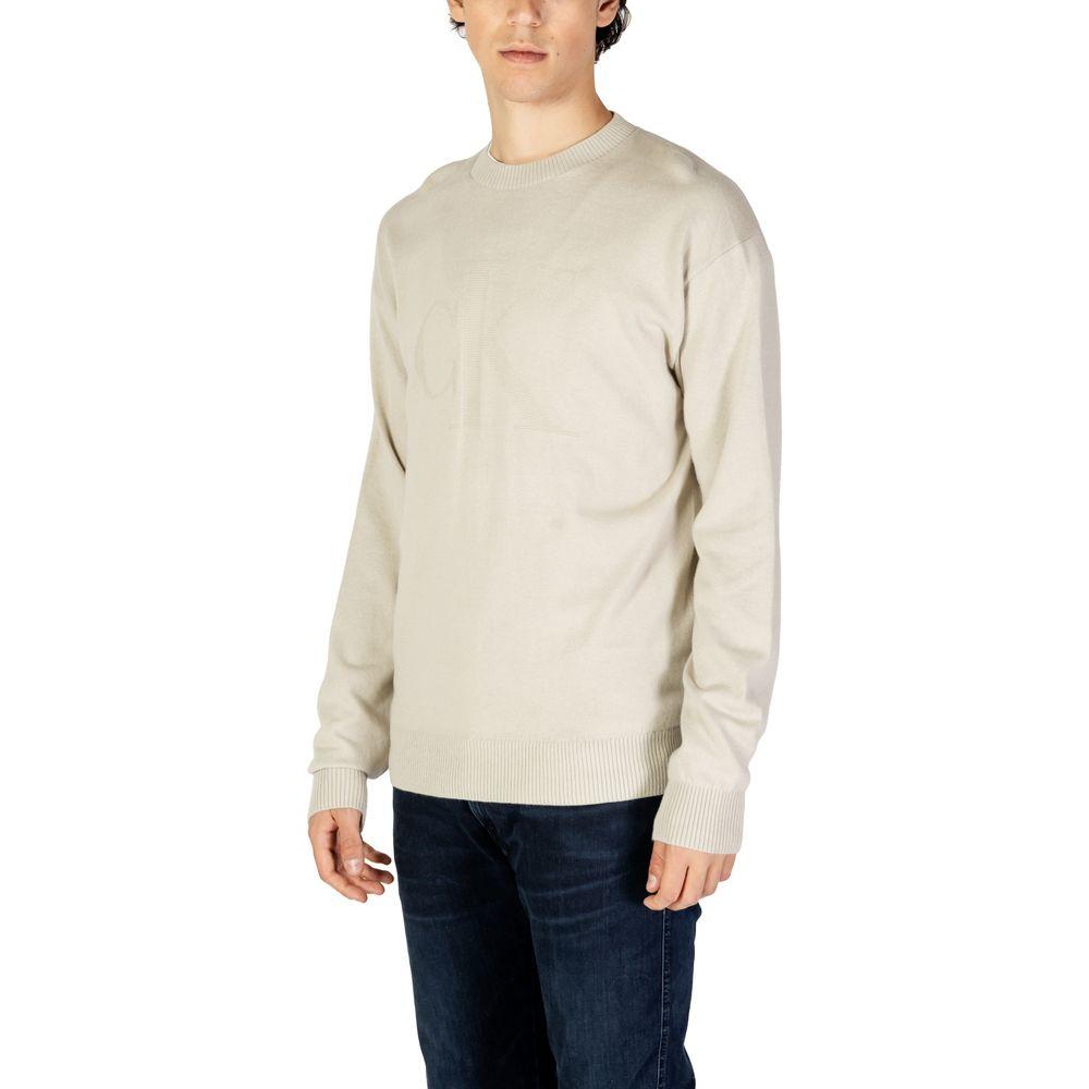 Calvin Klein Jeans Beige Organic Cotton Sweater Calvin Klein Jeans Light Gray