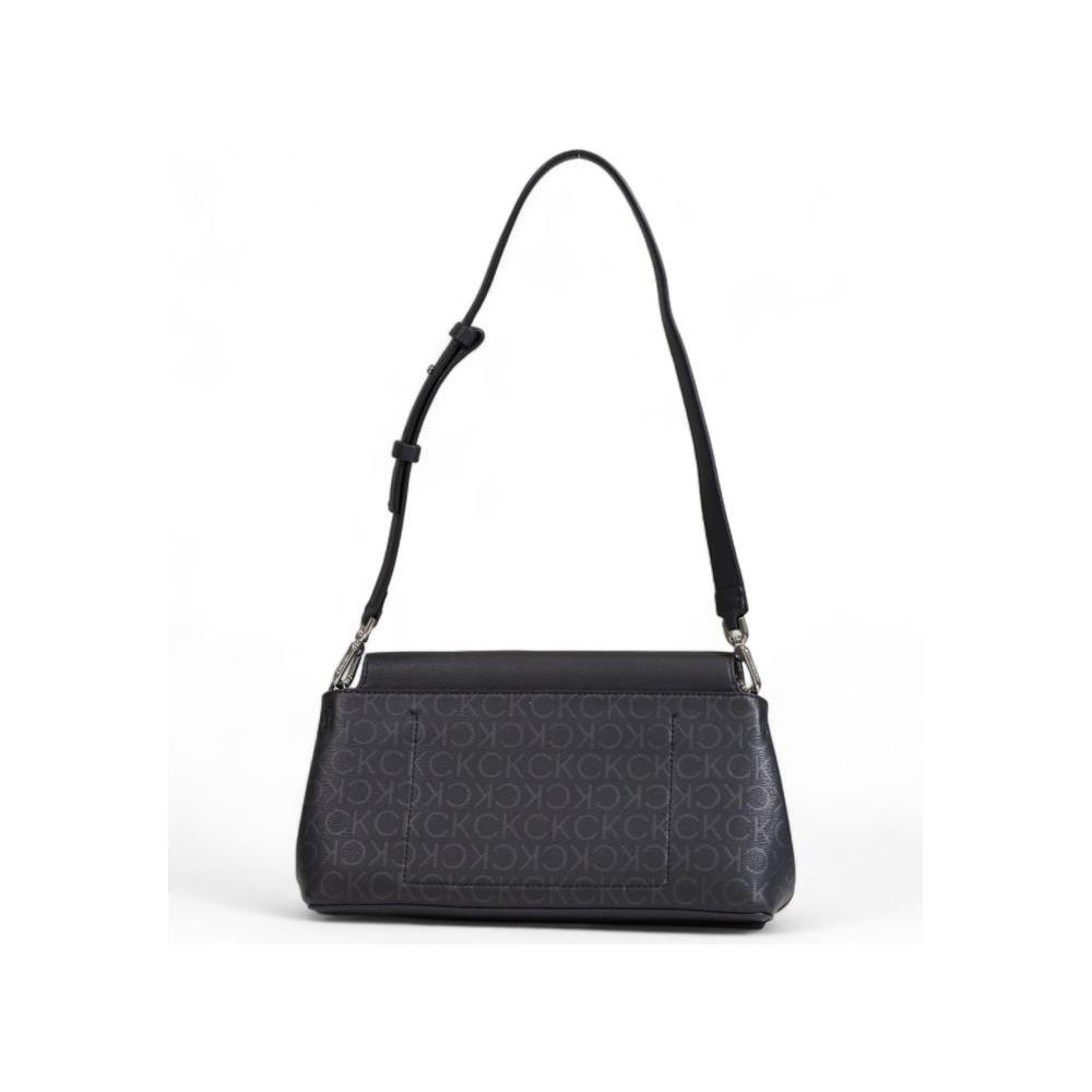 Calvin Klein black recycled polyester handbag, part of the fall/winter women's collection.