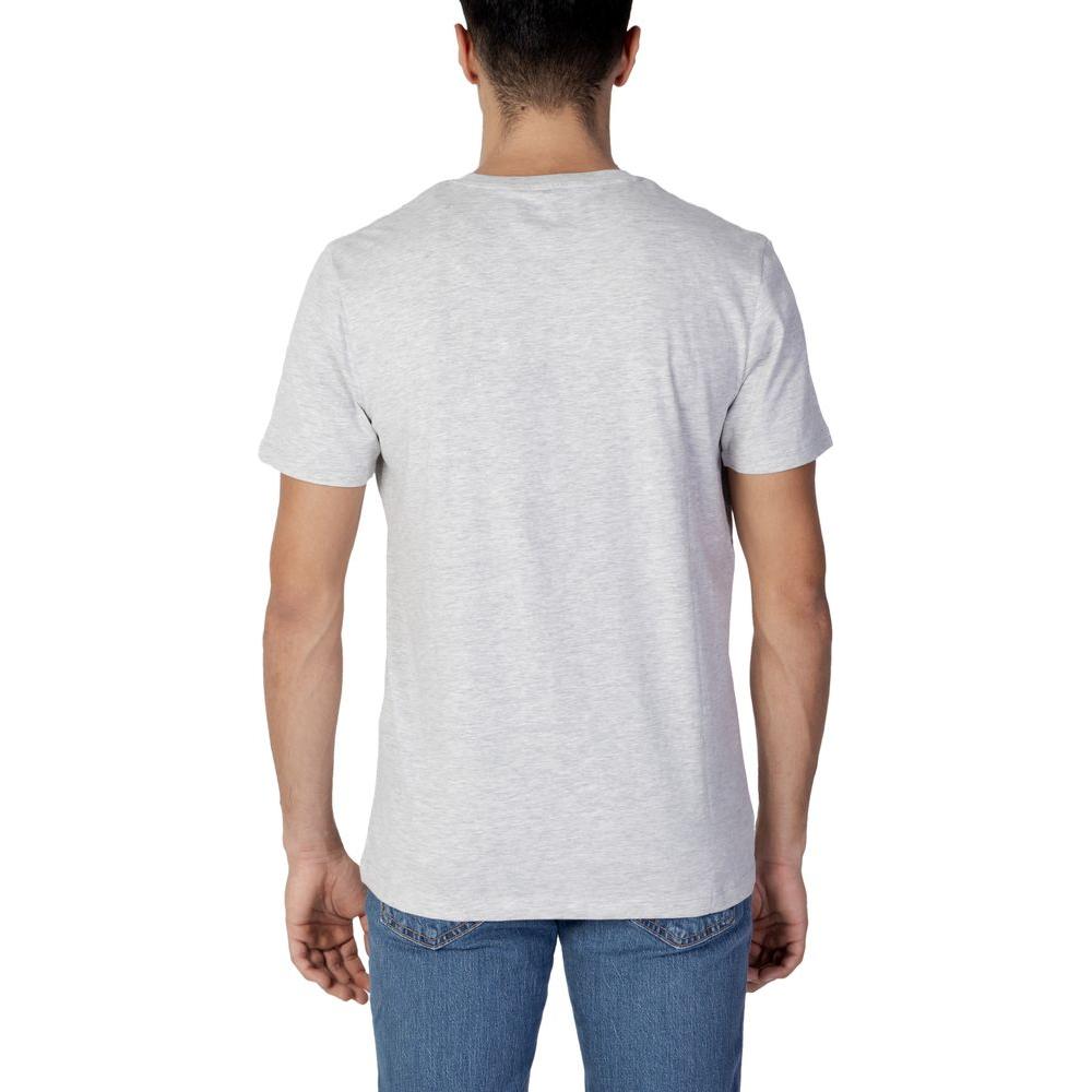 Jack Jones Gray Cotton T-Shirt Jack Jones Light Gray