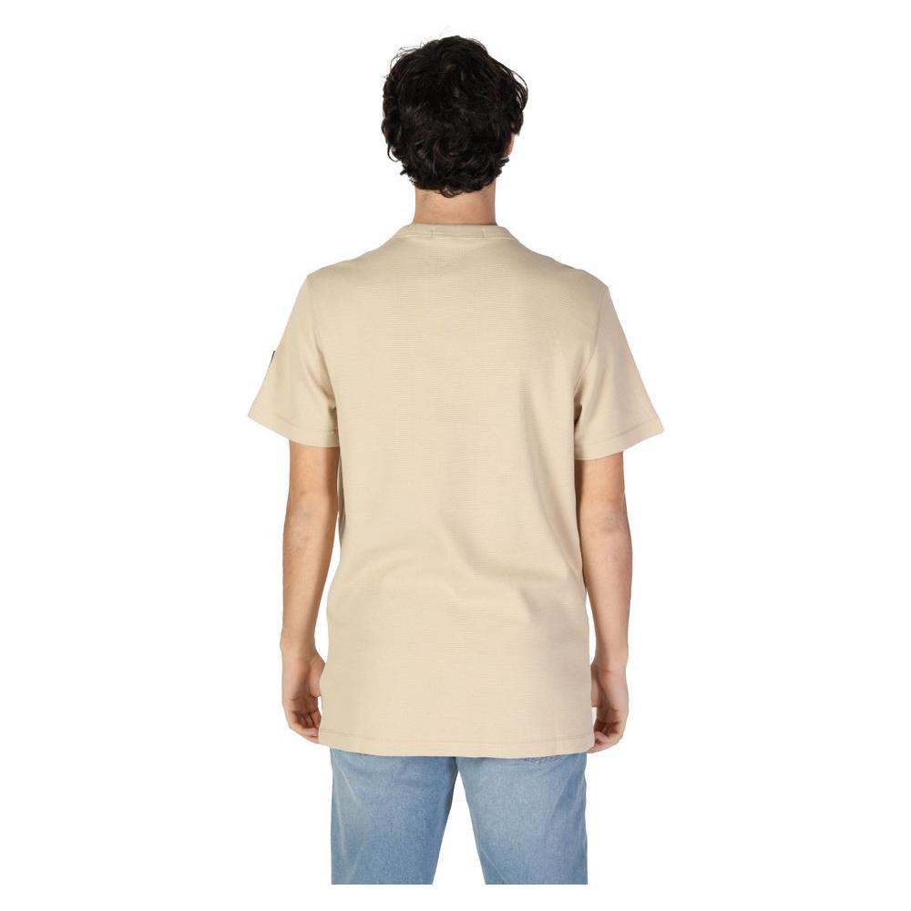 Calvin Klein Jeans Beige Cotton T-Shirt Calvin Klein Jeans Gray