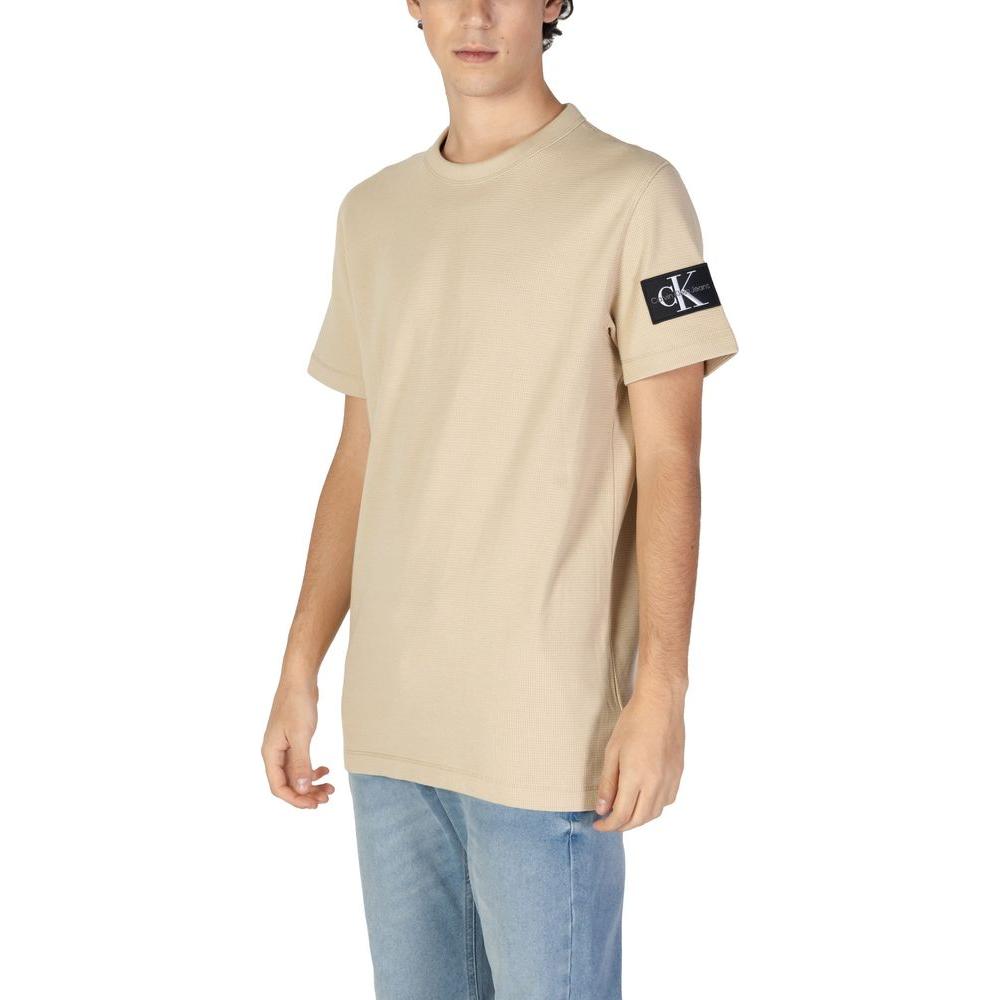 Calvin Klein Jeans Beige Cotton T-Shirt Calvin Klein Jeans Gray