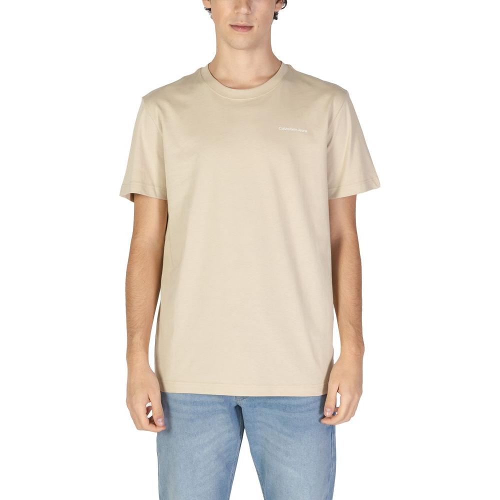 Calvin Klein Jeans Beige Cotton T-Shirt Calvin Klein Jeans Gray