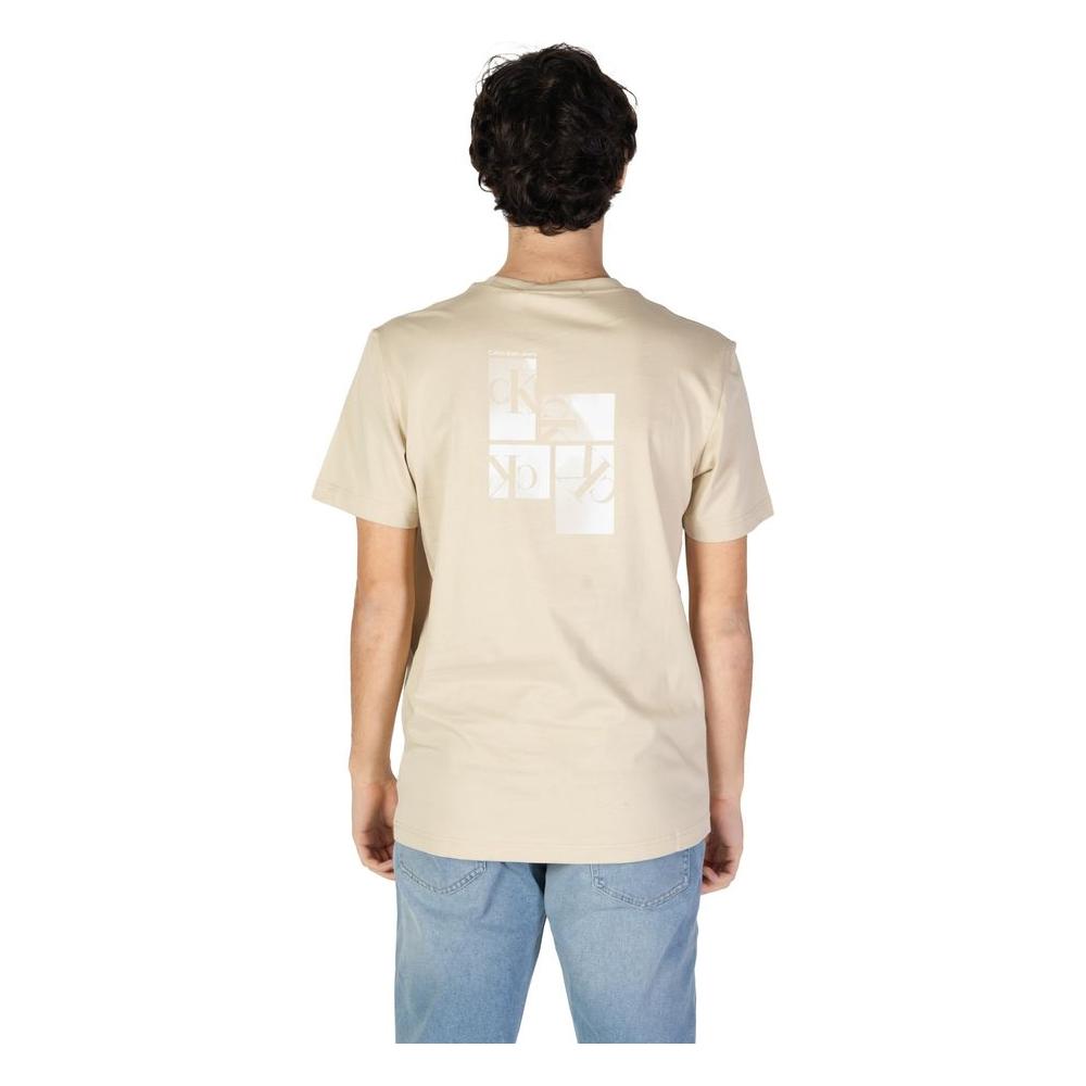 Calvin Klein Jeans Beige Cotton T-Shirt Calvin Klein Jeans Light Gray