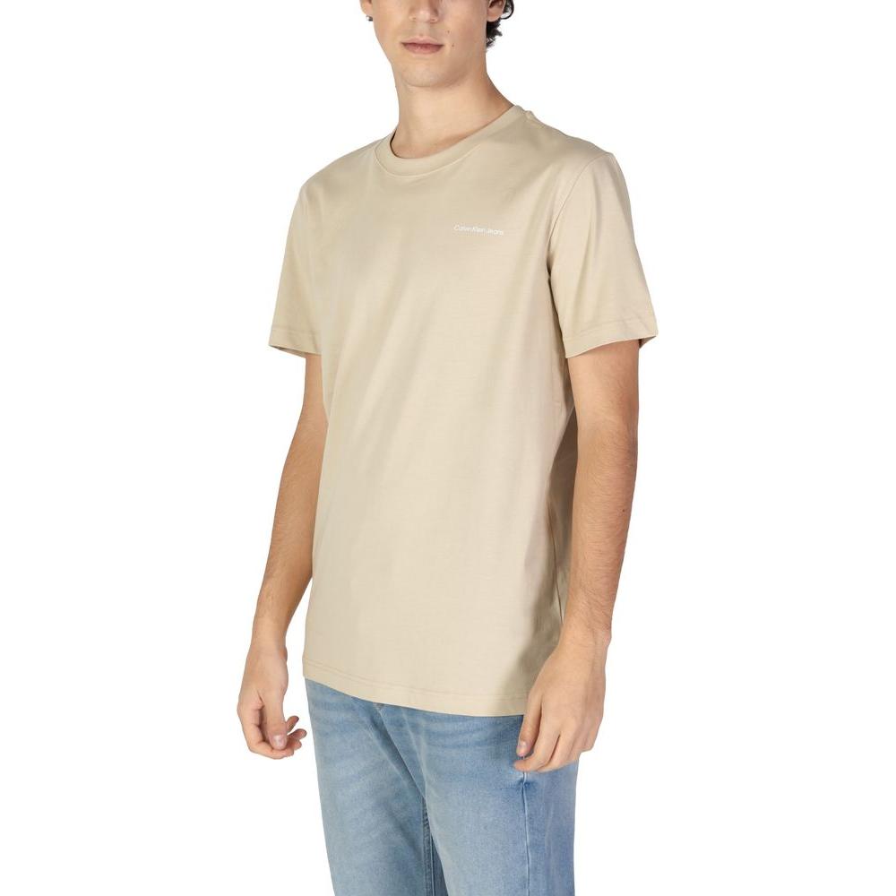 Calvin Klein Jeans Beige Cotton T-Shirt Calvin Klein Jeans Gray