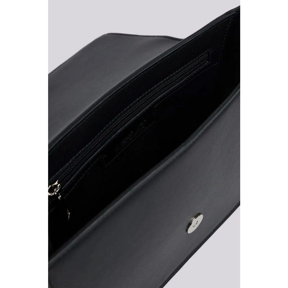 Black Replay handbag in polyethylene with interior view, women's autumn/winter collection, dimensions 18x25x8 cm.