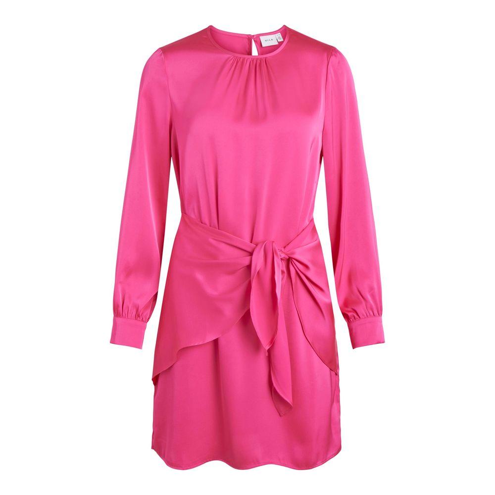 Vila Clothes pink polyester short dress for women, ideal for spring-summer collection