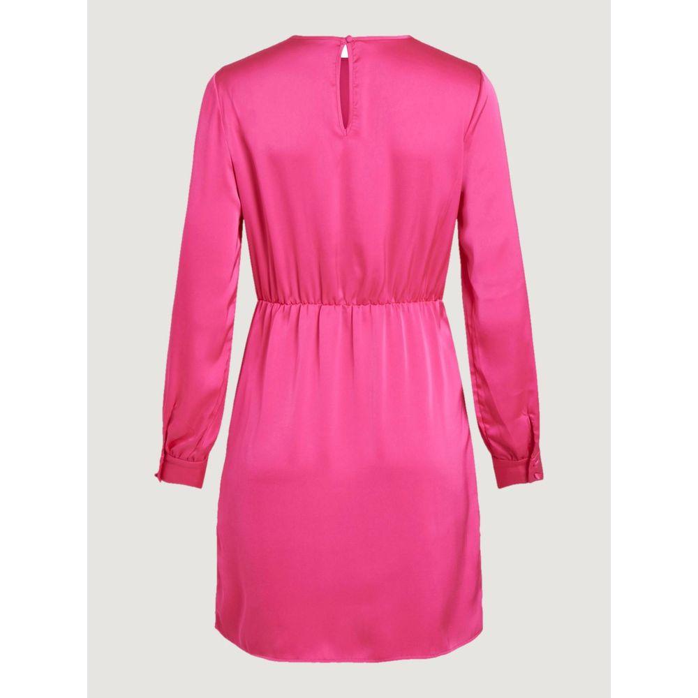Vila Clothes pink polyester short dress for women, perfect for spring and summer.