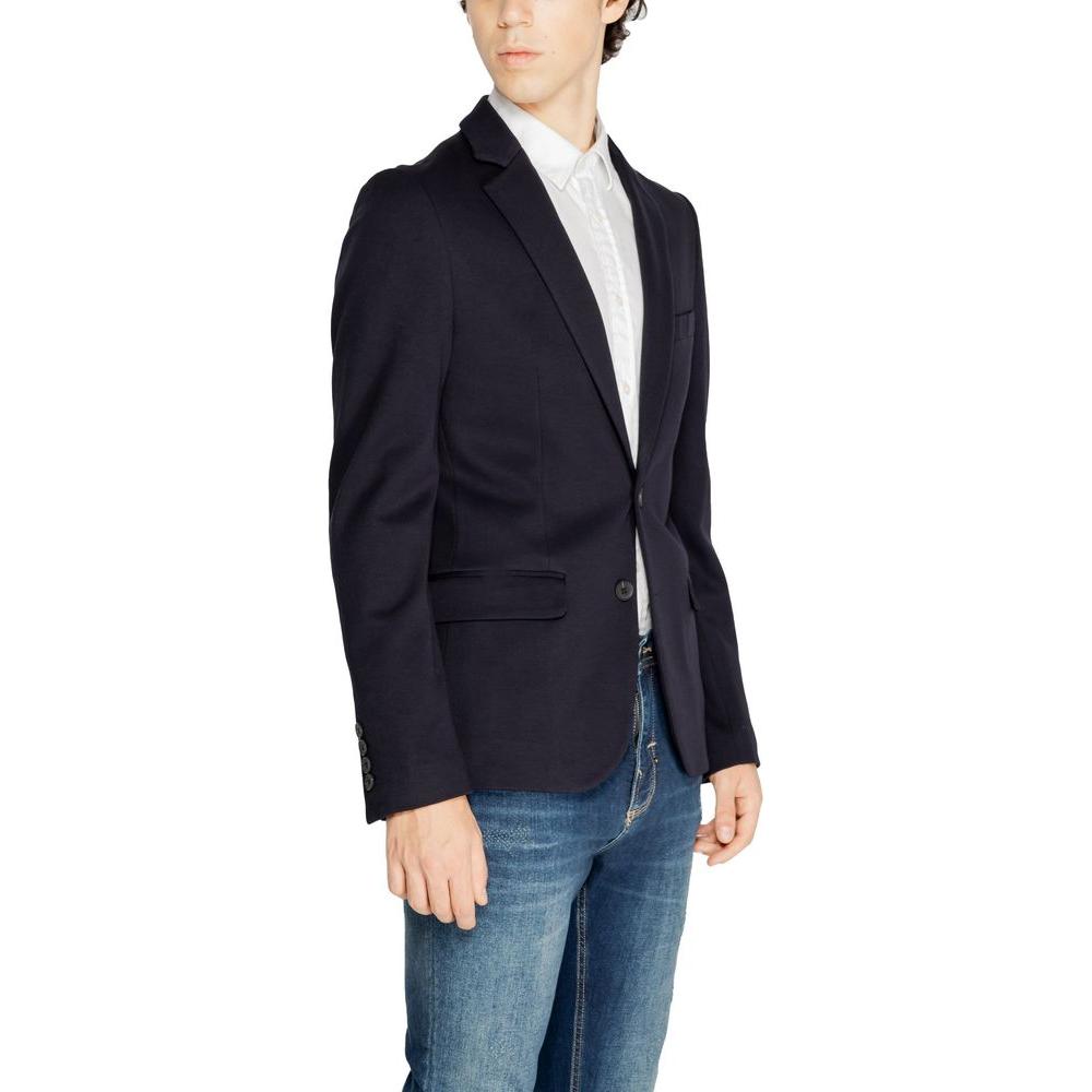Antony Morato blue viscose suit jacket for men, Fall/Winter collection, composed of 75% viscose, 21% polyamide, 4% elastane.