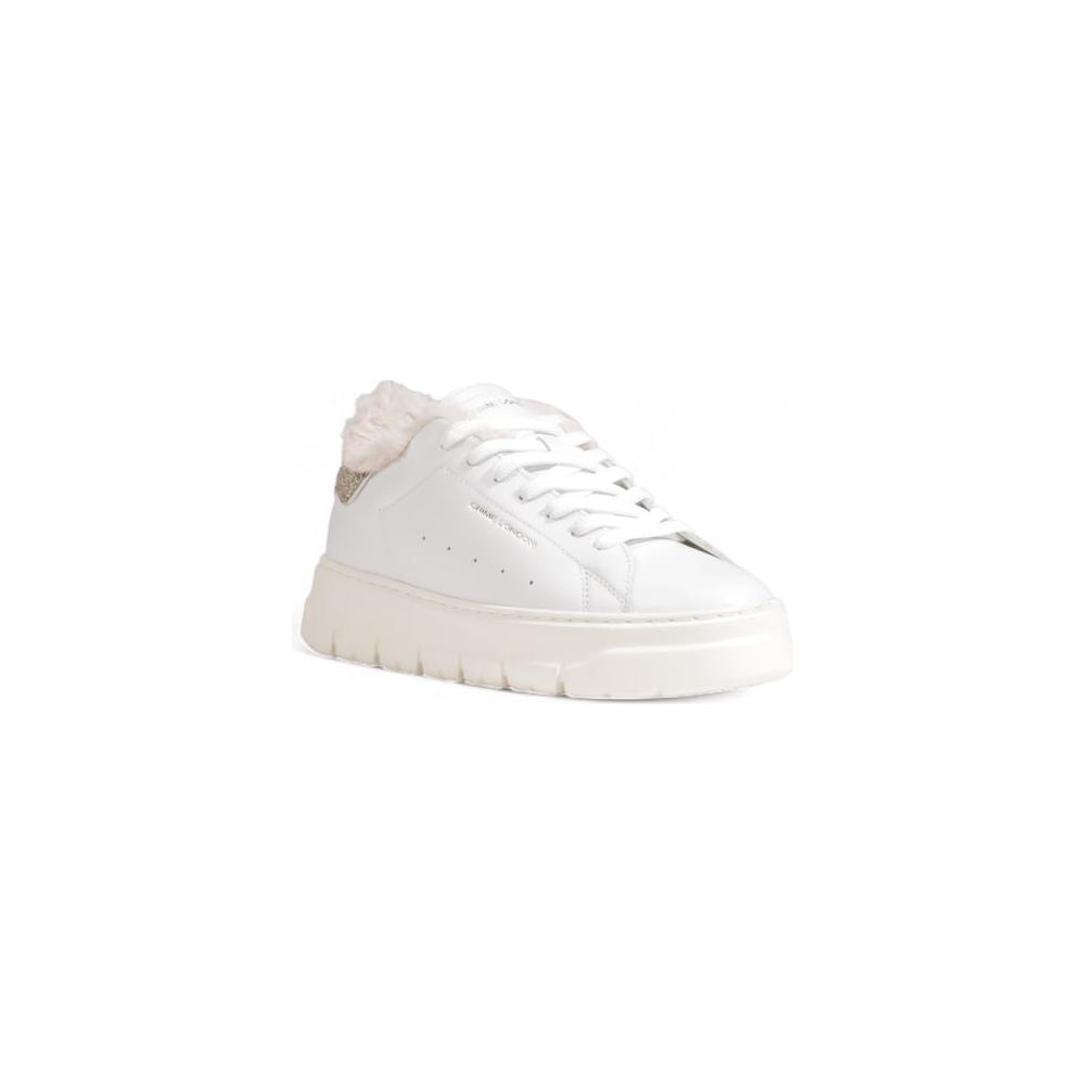 Crime London White Leather Sneaker Crime London Antique White