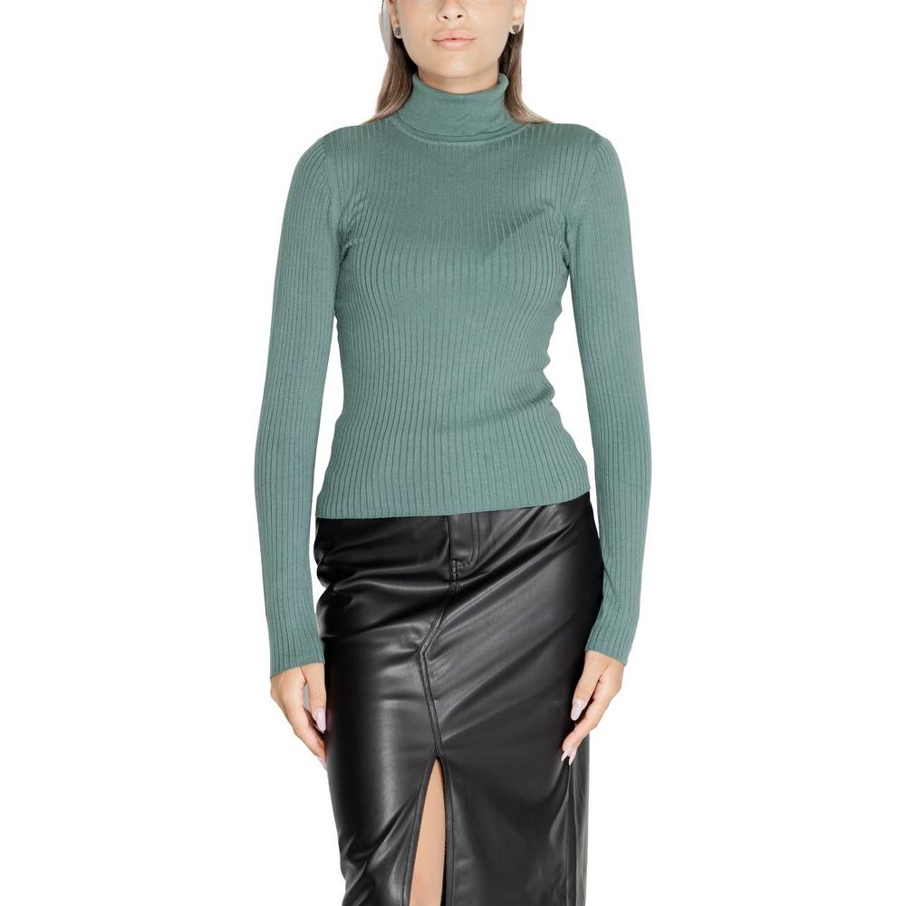 Jacqueline De Yong turquoise viscose knitwear for women, suitable for fall/winter, 80% viscose, 20% nylon.