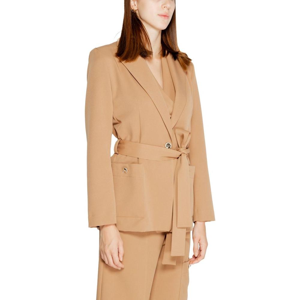 Rinascimento women's beige blazer, fall/winter collection, 90% polyester, 10% elastane, stylish and elegant suit for women.