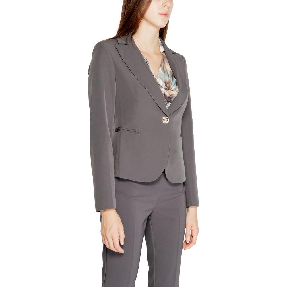 Rinascimento women's gray polyester blazer, fall/winter collection, 90% polyester, 10% elastane, stylish and elegant.