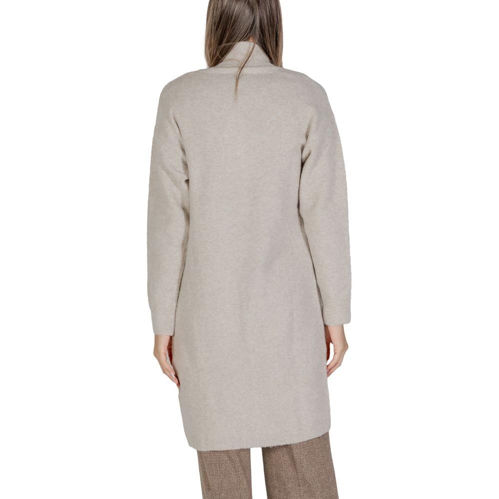 Morgan De Toi women's beige polyester cardigan, fall winter collection knitwear, back view