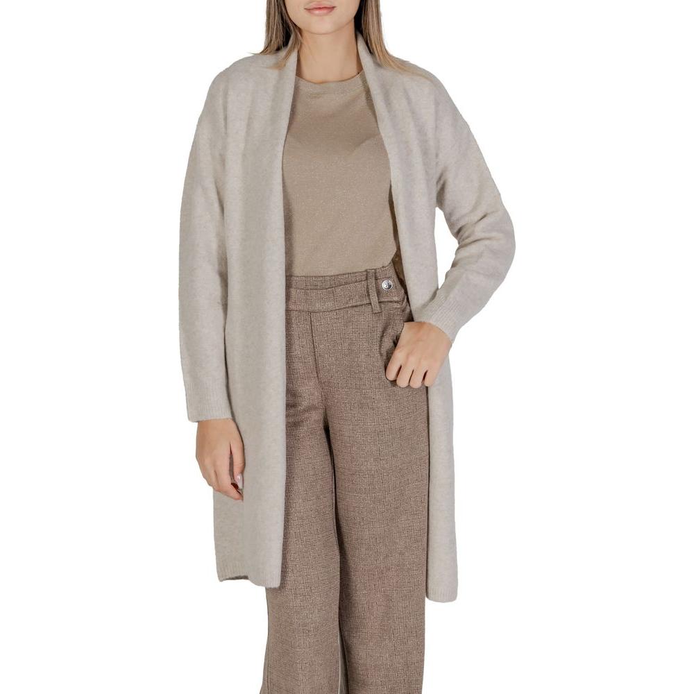 Morgan De Toi beige polyester cardigan, women's knitwear in neutral tones, fall/winter collection
