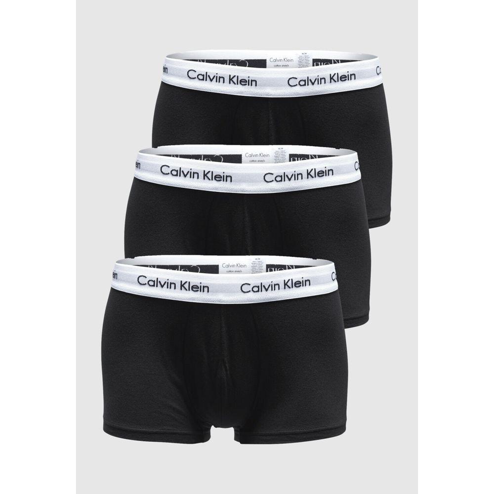 Calvin Klein men's black cotton underwear 3-pack with elastic waistband, comfortable and stylish fit for everyday wear.