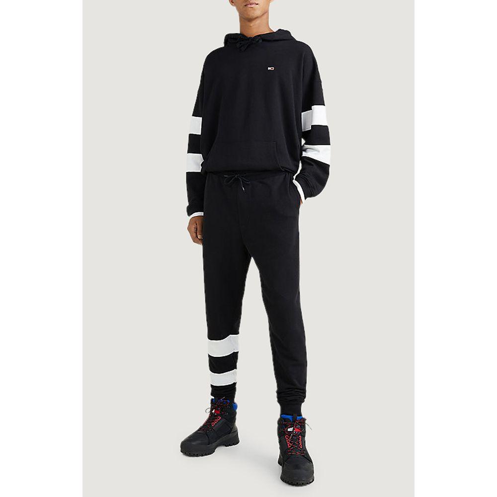 Tommy Hilfiger men's black cotton sport pants from Spring/Summer collection, featuring transitional cotton and stylish design.