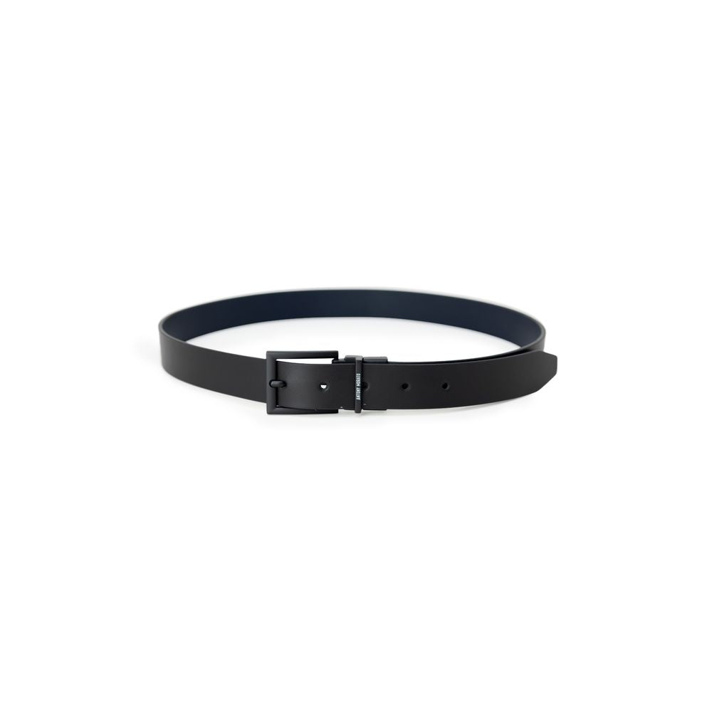 Antony Morato black leather belt for men, Autumn/Winter collection, 100% leather, 122cm height, 4cm width.