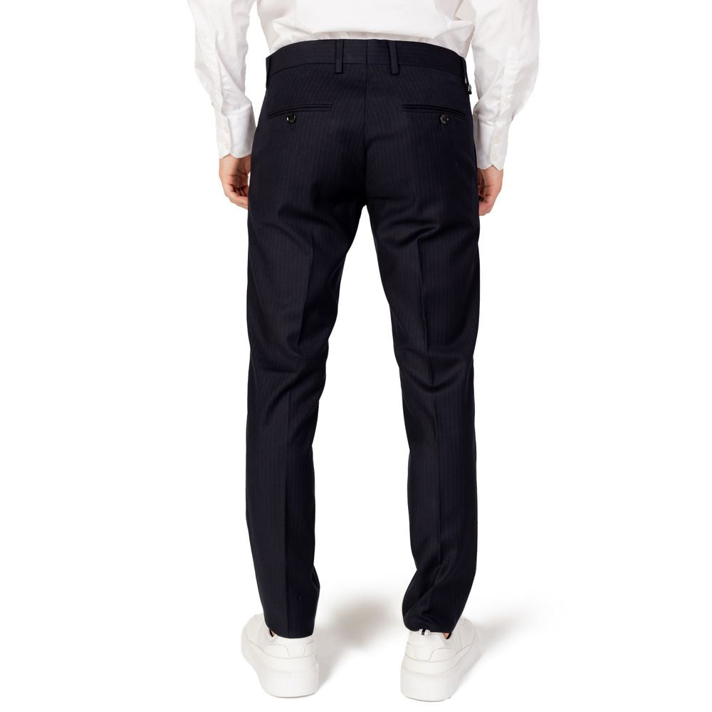 Back view of Antony Morato blue polyester men's suit trousers for autumn/winter collection.