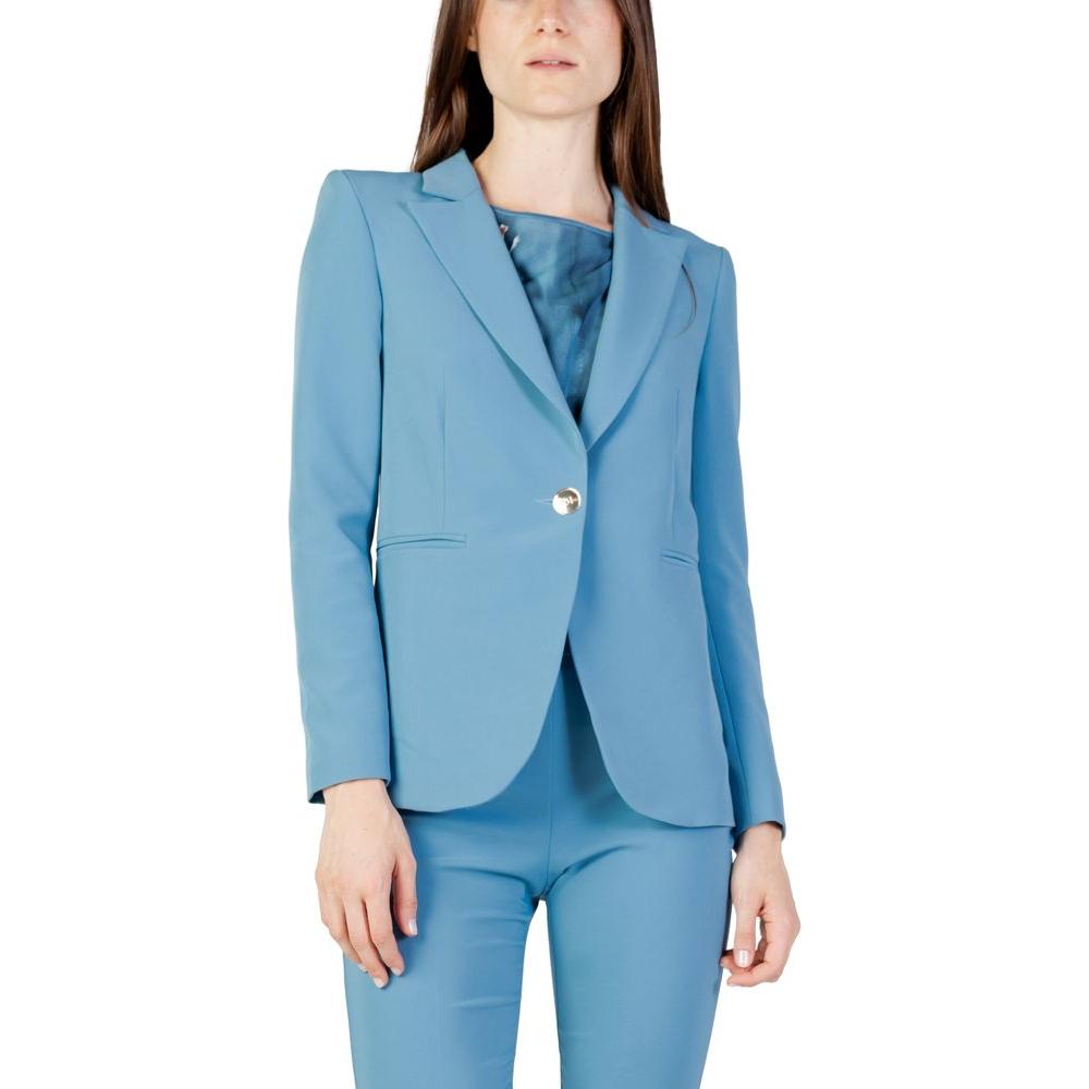 Rinascimento women's turquoise polyester suit and blazer, autumn/winter collection, elegant style, full-length view