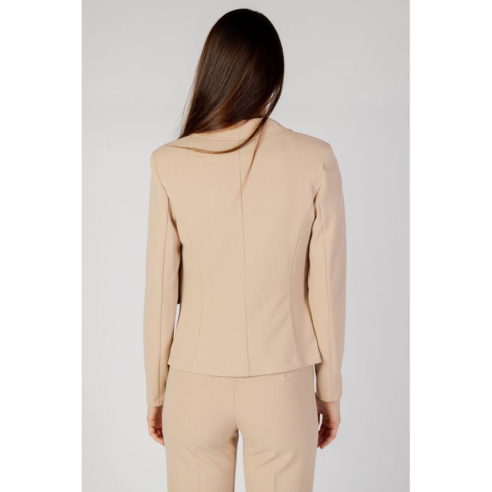 Back view of Rinascimento beige polyester women's blazer, part of the autumn/winter collection.