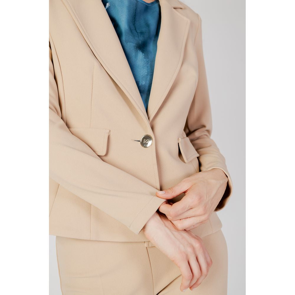 Rinascimento beige polyester women's blazer from the Autumn/Winter collection, showcasing elegant design and premium material.