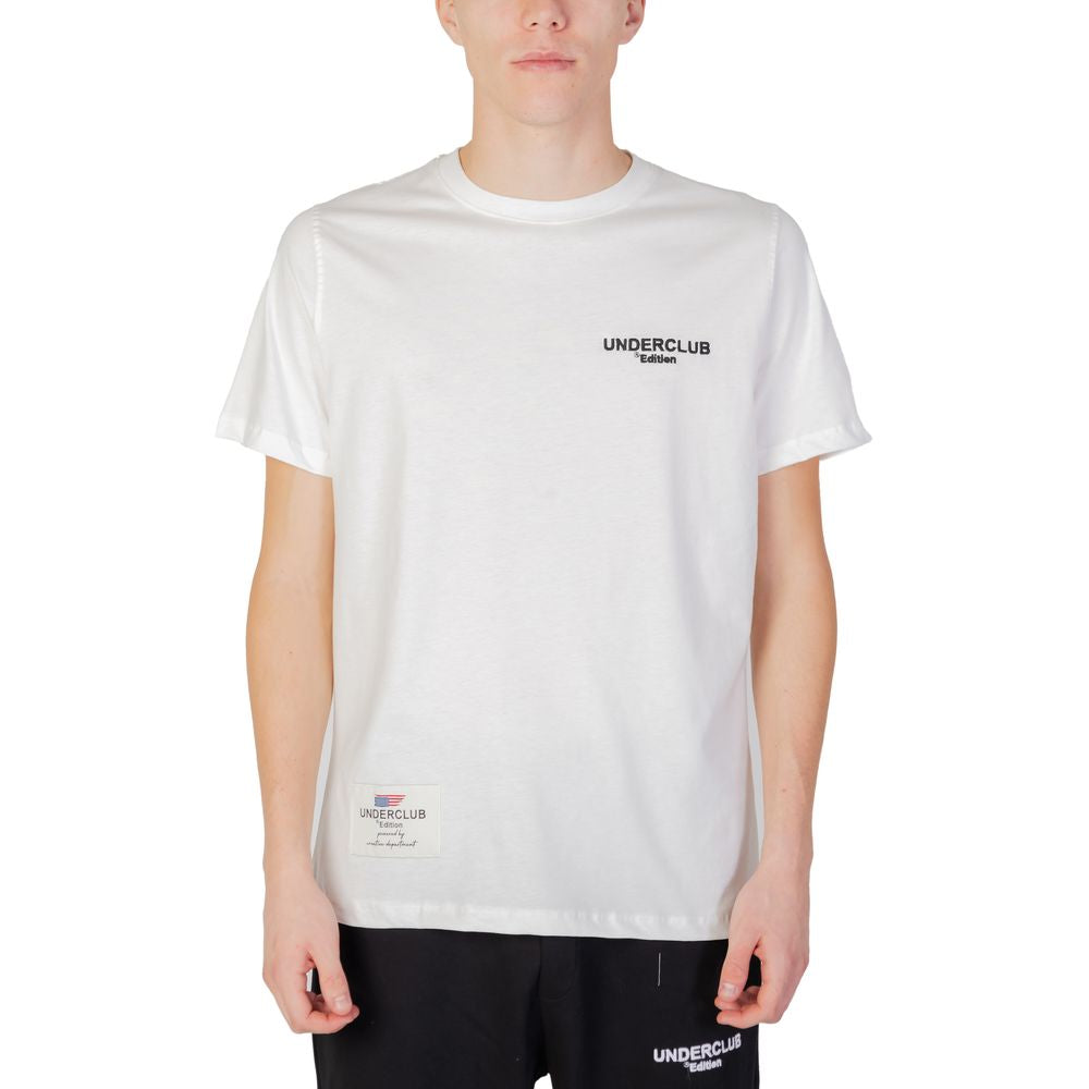 Underclub white cotton T-shirt for men, autumn winter collection, 100% cotton casual wear, front view on model.