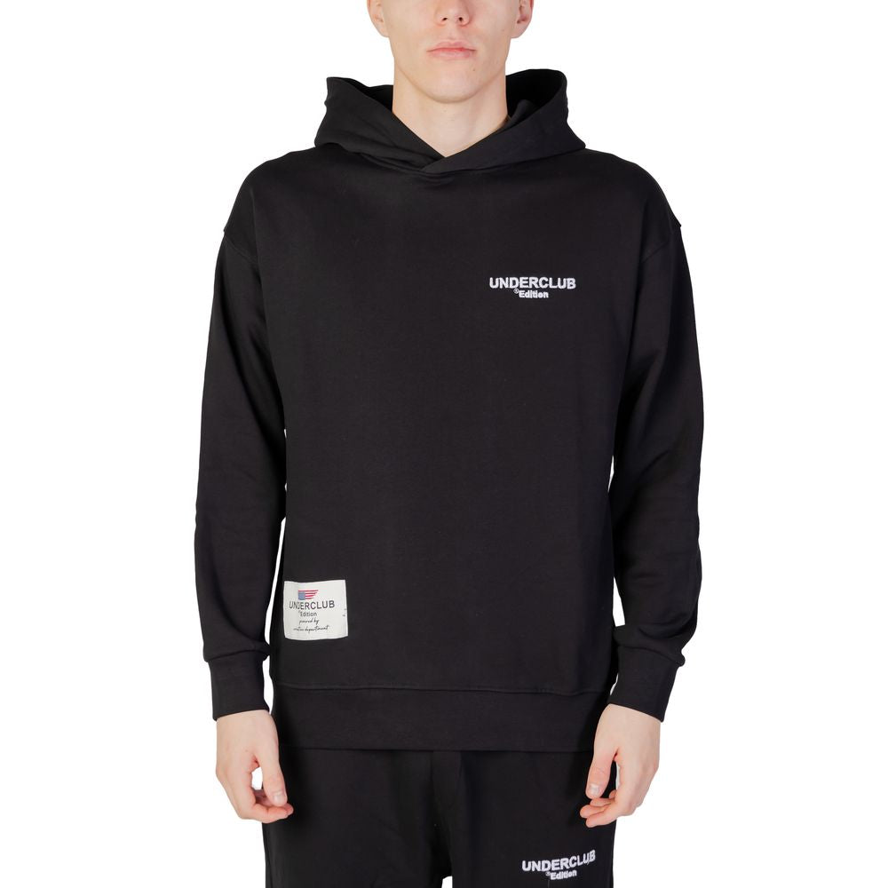 Mens Underclub Black Cotton Hooded Sweater - Autumn/Winter Collection, 100% Cotton Fabric, Stylish Cozy Design