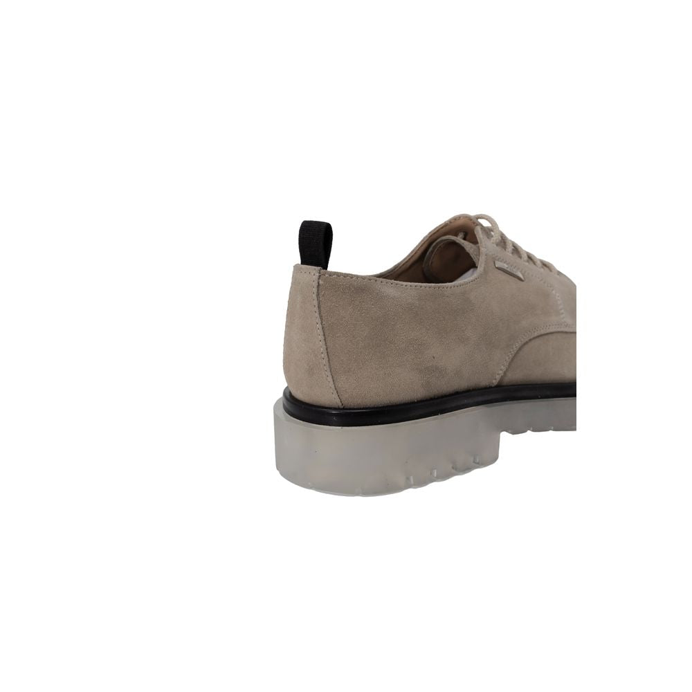 Antony Morato beige men's dress shoe with 4cm heel, made from leather, polyurethane, polyester, and synthetic rubber, spring/summer collection.