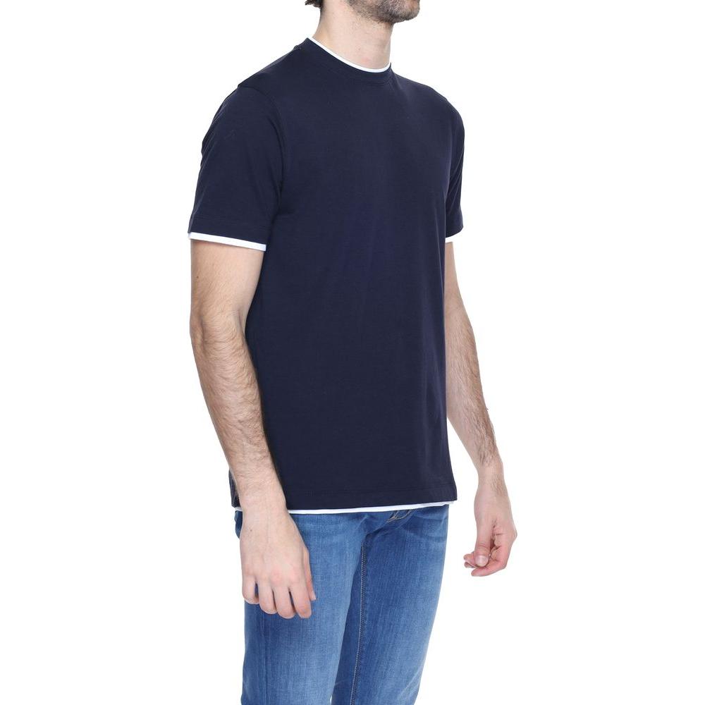 Hamaki-Ho blue cotton t-shirt for men, spring/summer collection, featuring a comfortable fit and 100% cotton fabric.