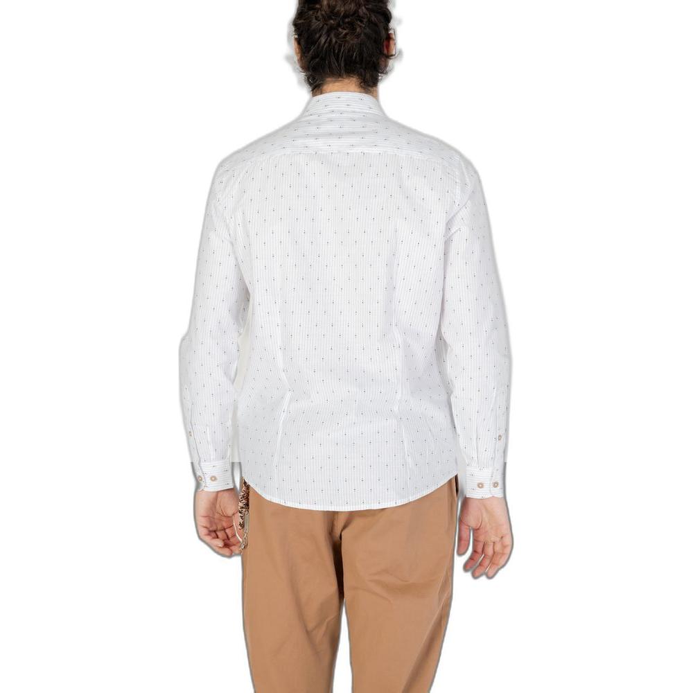 Back view of Hamaki-Ho men's long sleeve white cotton shirt from Spring/Summer collection.