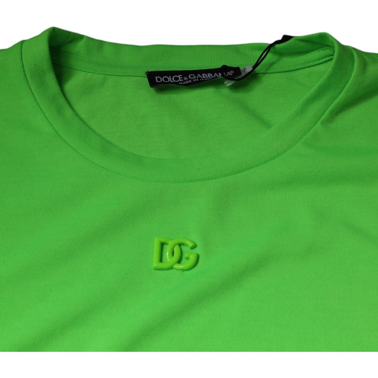 Dolce & Gabbana Green Logo Round Neck Short Sleeves T-shirt Dolce & Gabbana Lime Green
