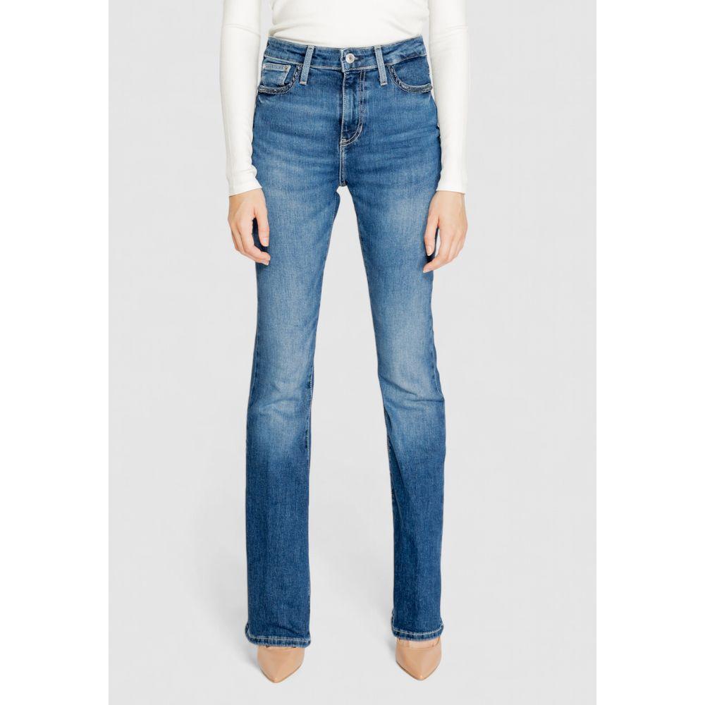 Women's Guess Blue Cotton Jeans, Fall/Winter Collection, Stretch Fit, 93% Cotton Material